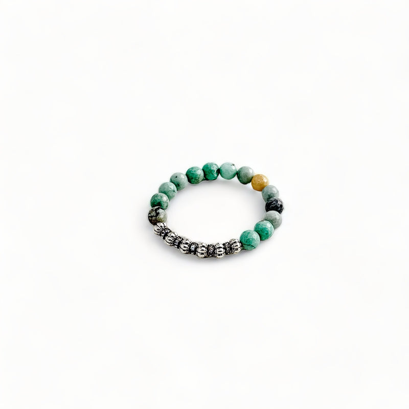 Amazonite and squash bead stretch bracelet