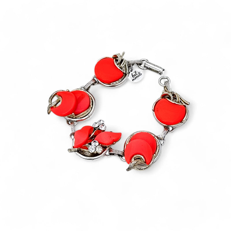 Orange Crush Vintage Cluster Bracelet