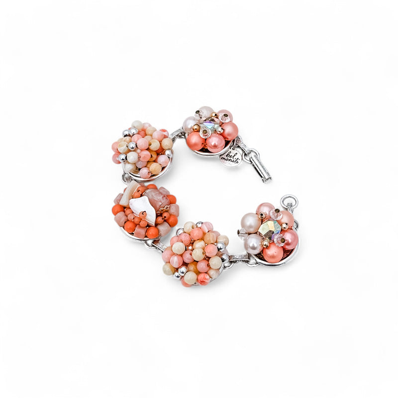 Peachs and Cream Vintage Cluster Bracelet