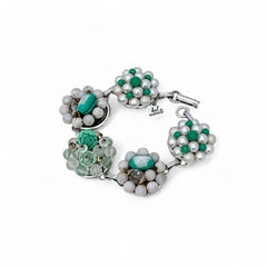 Minty Green Vintage Cluster Bracelet