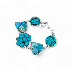 Teal-tastic Vintage Cluster Bracelet