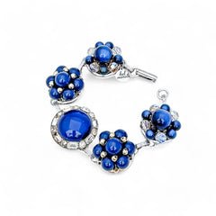 Cobalt Bling Vintage Cluster Bracelet