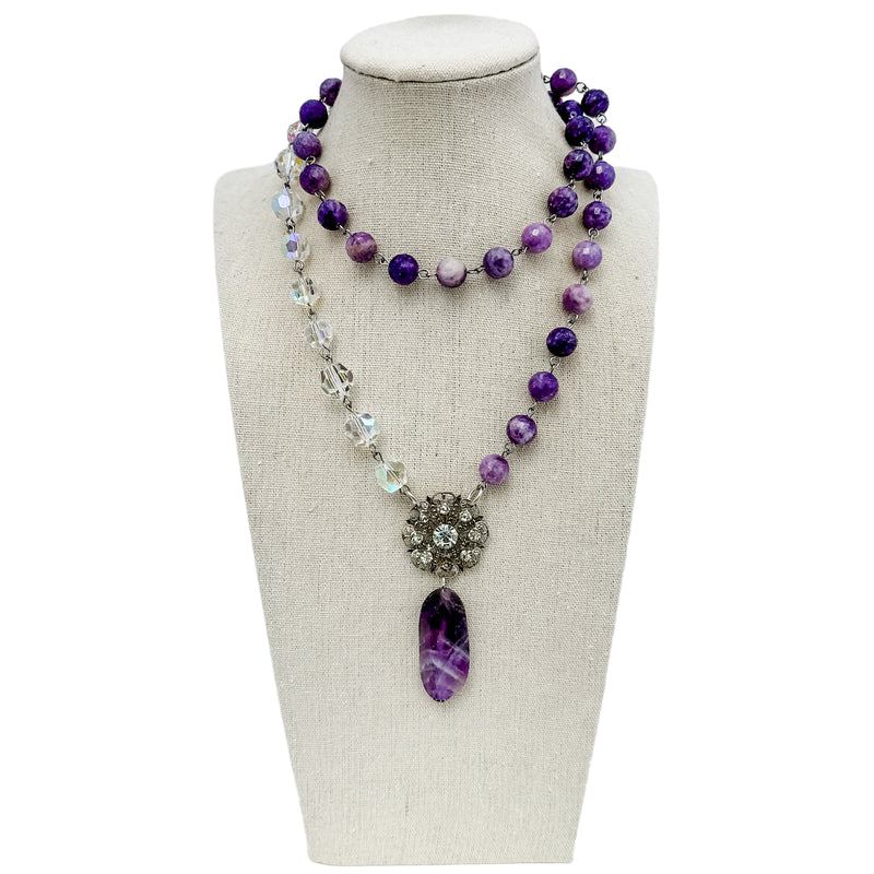 Amethyst Beaded Bauble Necklace