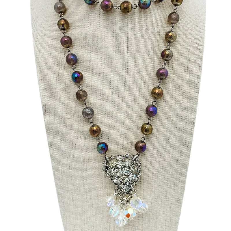 Heart Shine Beaded Bauble Necklace