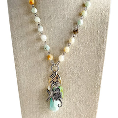 The Ocean is Calling Long Beaded Bauble Necklace