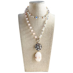 Pretty in Pink Long Beaded Bauble Necklace