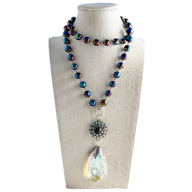 Night Sky Long Beaded Bauble Necklace