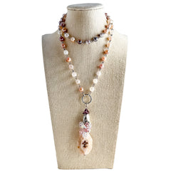 Pink in Paris Beaded Bauble Necklace