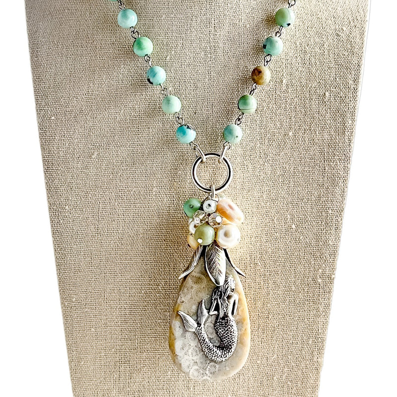 Mermaid Life Beaded Bauble Necklace