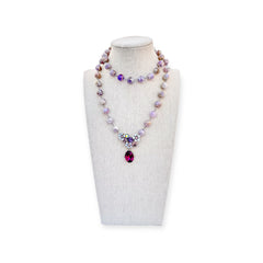 Lilac Blooms Beaded Bauble Necklace