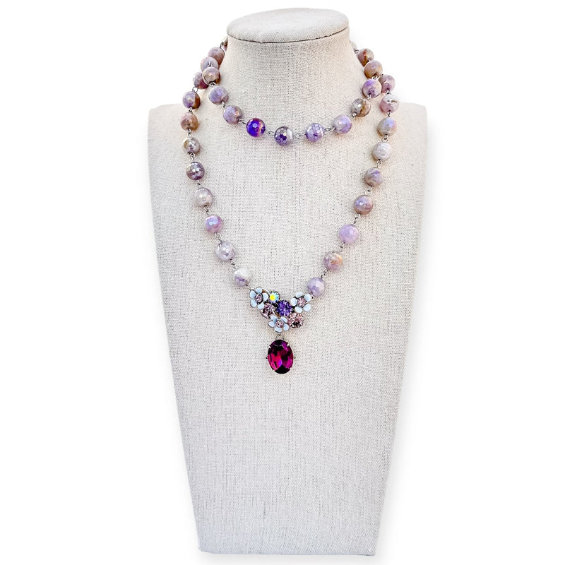 Tiny Violet Beaded Bauble Necklace