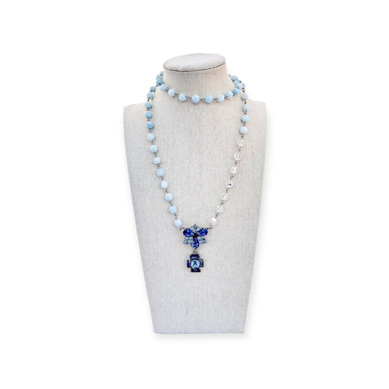 Blue Bubbles Beaded Bauble Necklace