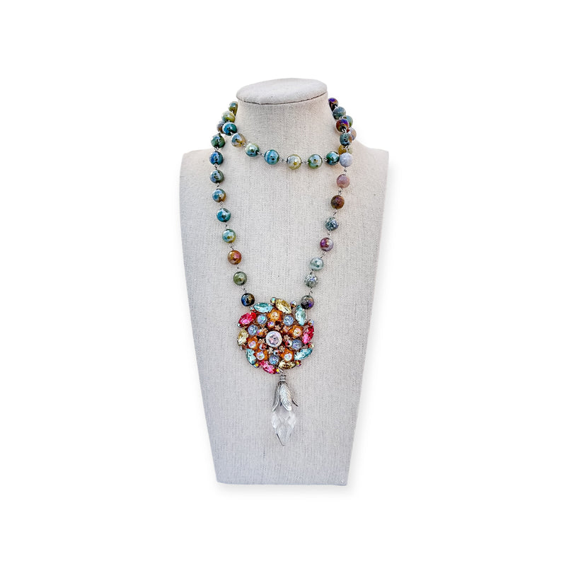 Seasonal Lights Beaded Bauble Necklace