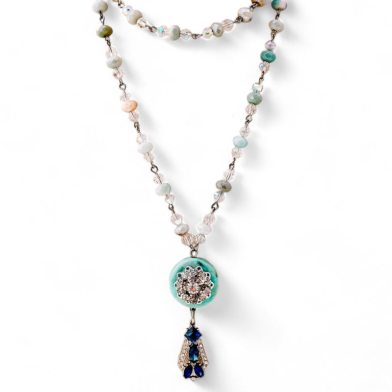 Blingy Blues Beaded Bauble Necklace