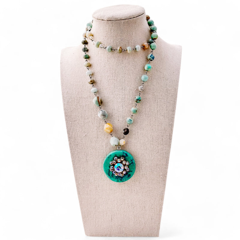 Stone and Sparkle Beaded Bauble Necklace