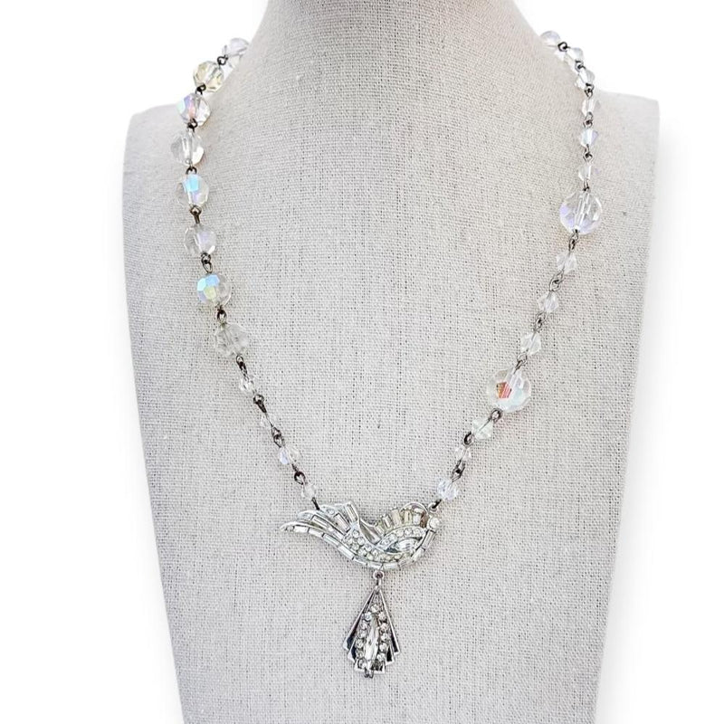 Crystal Swoop Beaded Necklace