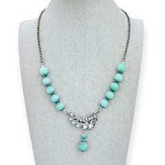 Aqua Bling Beaded Necklace