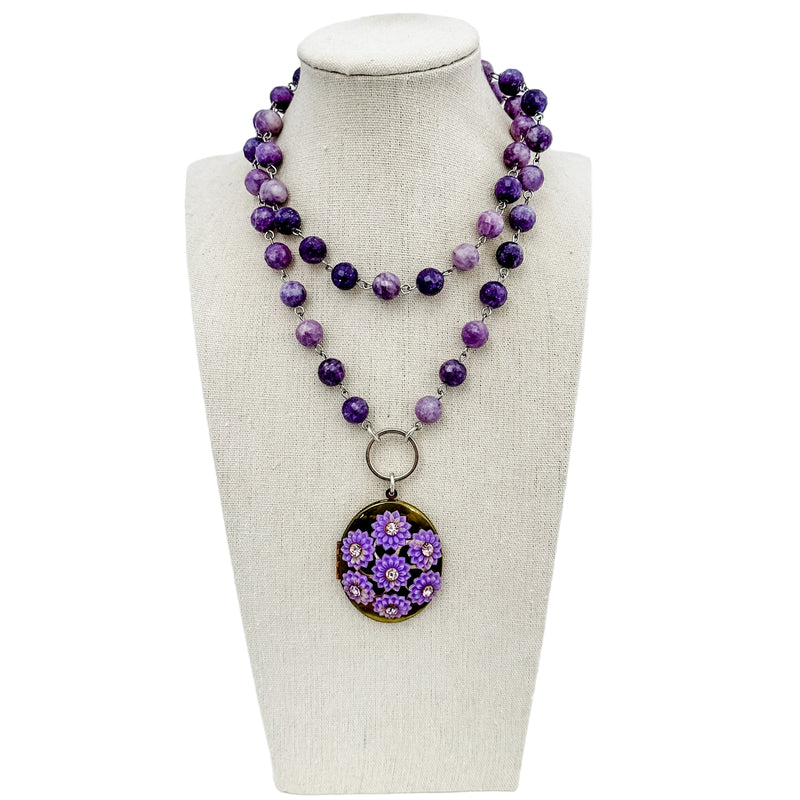 Amethyst Bloom locket