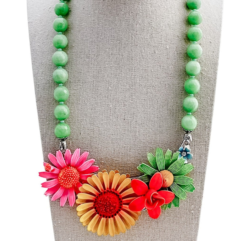 Bright Garden Collage Necklace