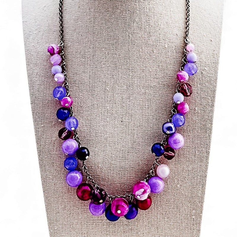 Purple ChaCha Beaded Necklace