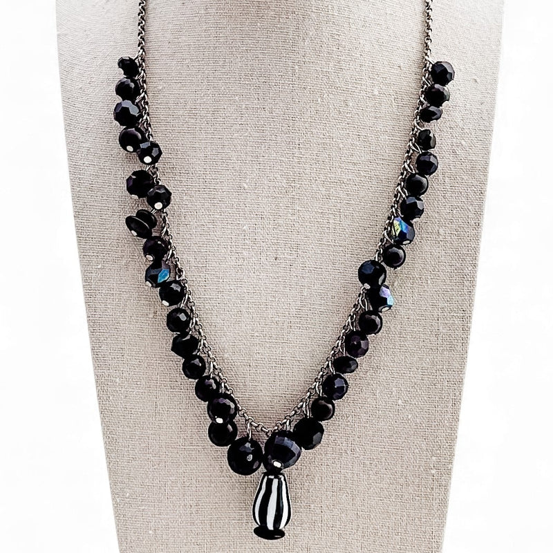 Black and White ChaCha Beaded Necklace