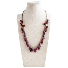 Purple Glass ChaCha Beaded Necklace