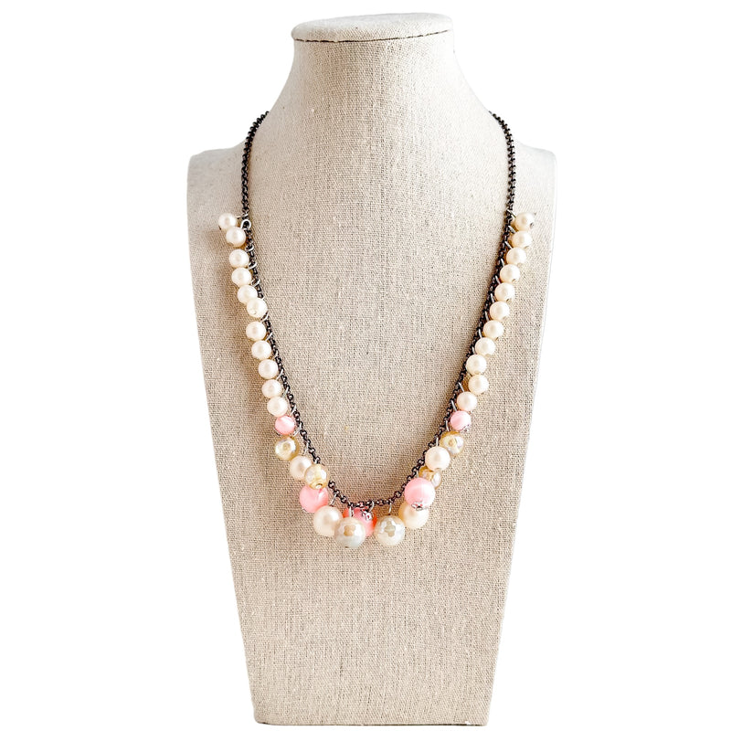 Pearly Pinks ChaCha Beaded Necklace