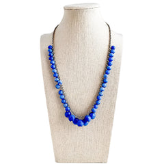 Deep Blues ChaCha Beaded Necklace