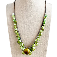 Vintage Olive ChaCha Beaded Necklace