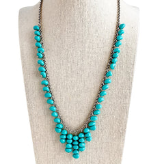Tiered Teal ChaCha Beaded Necklace