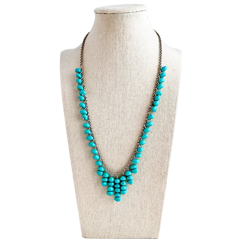 Tiered Teal ChaCha Beaded Necklace