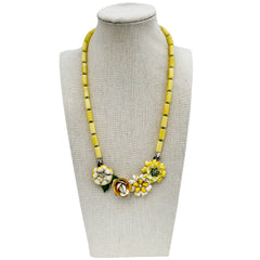 bel monili yellow rose collage necklace