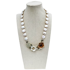 bel monili pearl and flower collage necklaces