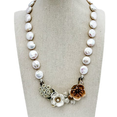 bel monili pearl and flower collage necklaces