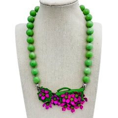 bel monili purple flower collage necklace