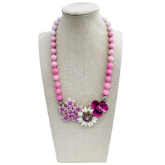 bel monili pink and lilac collage necklace