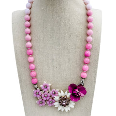 bel monili pink and lilac collage necklace