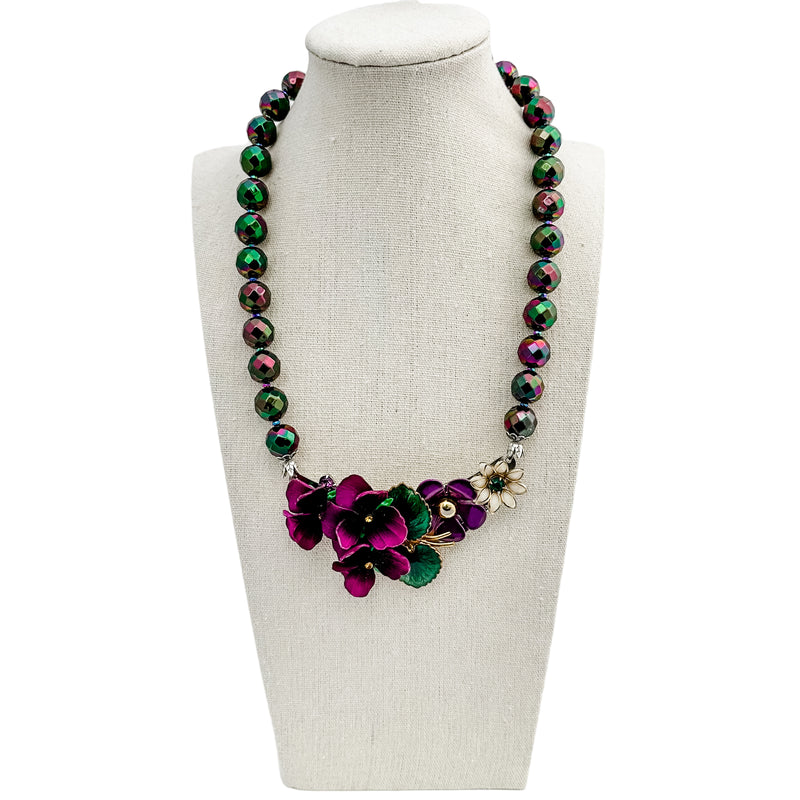 bel monili violet collage necklace