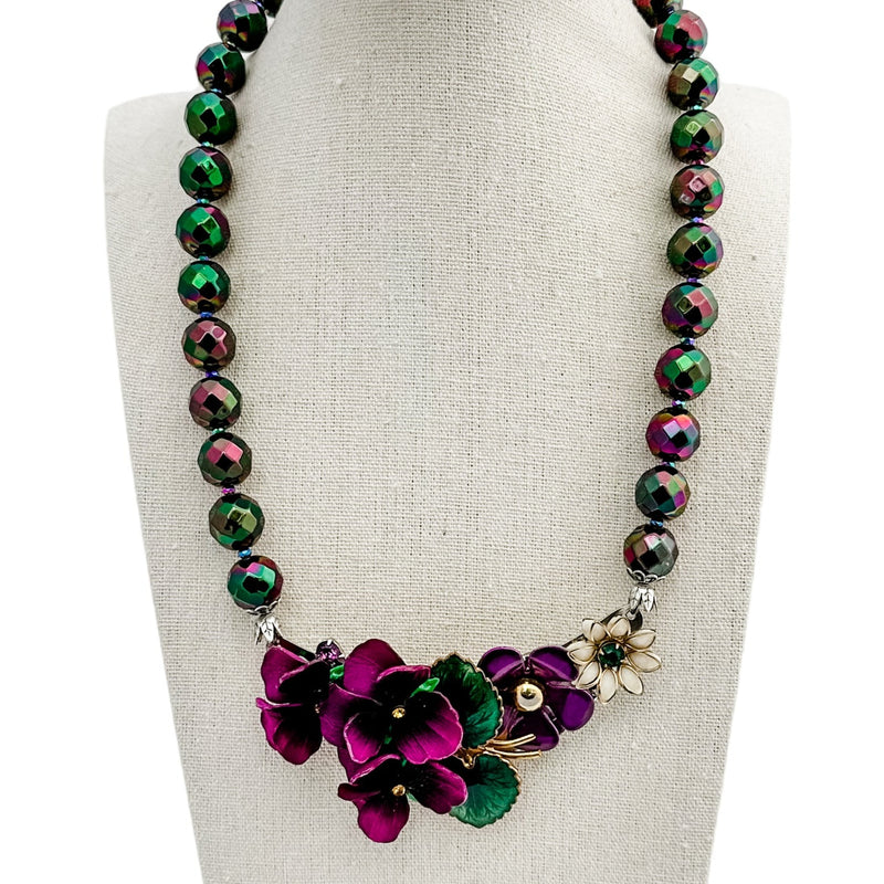 bel monili violet collage necklace