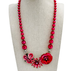 bel monili raspberry pink collage necklace