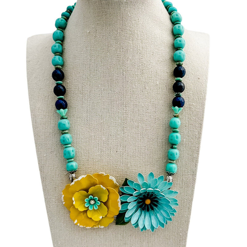 bel monili blue collage necklace