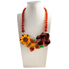 Fall Foliage Queen Collage Necklace