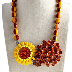 Sunflower Field Collage Necklace