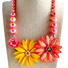 Blooming Garden Collage Necklace