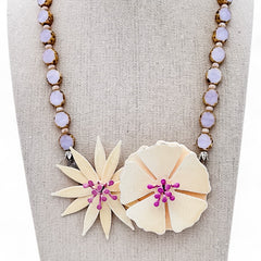 Lilac Cream Collage Necklace