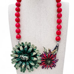 Autumn Blooms Collage Necklace