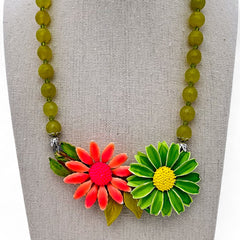 Lime Brights Collage Necklace