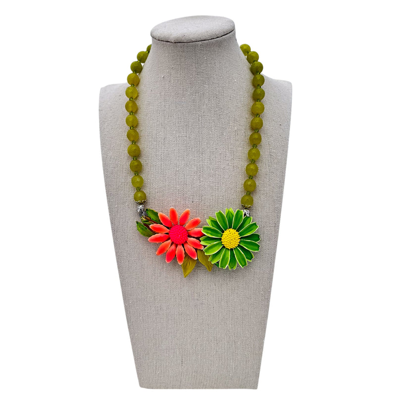 Lime Brights Collage Necklace