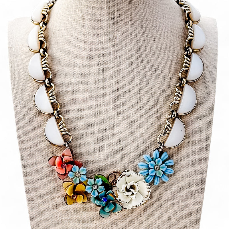 Winter Blooms Collage Necklace