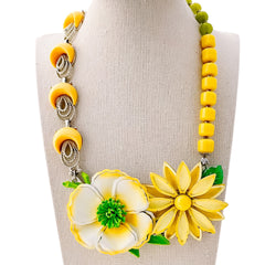 Mellow Yellow Collage Necklace